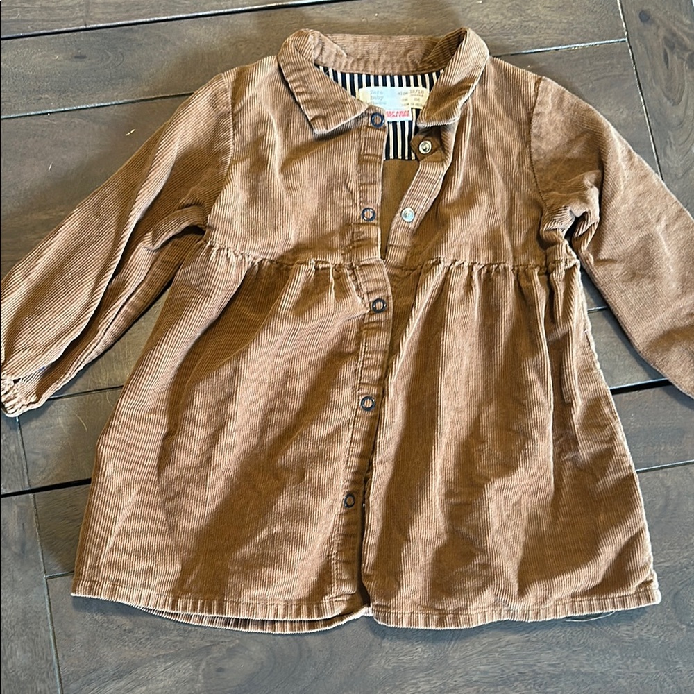Zara Tan Corduroy Baby dress Shirt